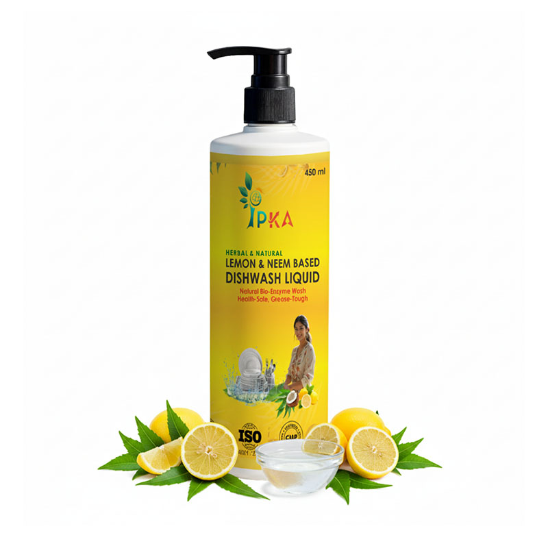 herbal and natural lemon and neem based dishwash liquid
