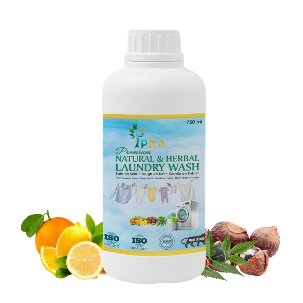 Premium Natural & Herbal Laundry Wash 750 ml | Plant Based Liquid Detergent | Gentle on Fabric & Skin | Tough on Dirt | Suitable for Hand & Machine Wash